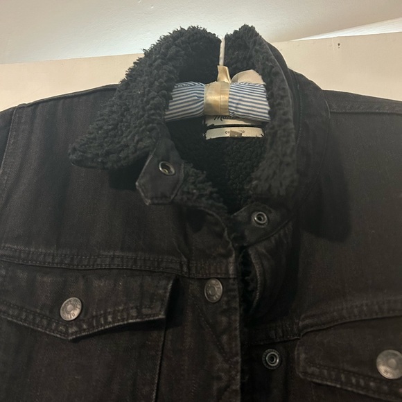 Madewell Shearling Lined Trucker Jacket Oversized Medium - Picture 4 of 5